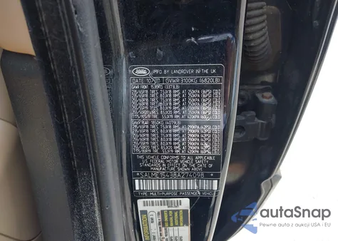 2008 Land Rover Range Rover Hse z USA, uszkodzony, nr VIN SALME15438A274098